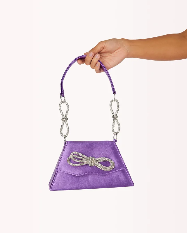 ARIANA HANDBAG - GRAPE SATIN-DIAMANTE