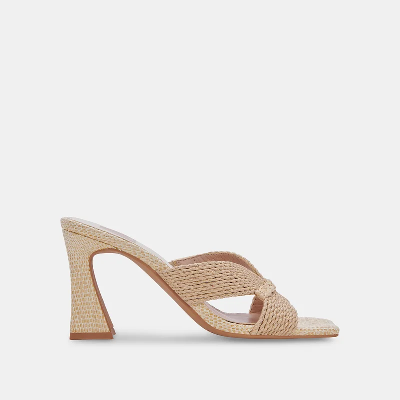 NITRO WIDE HEELS LT NATURAL RAFFIA