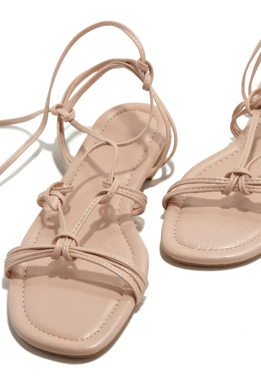 Coastal Villa Lace Up Sandals - Nude