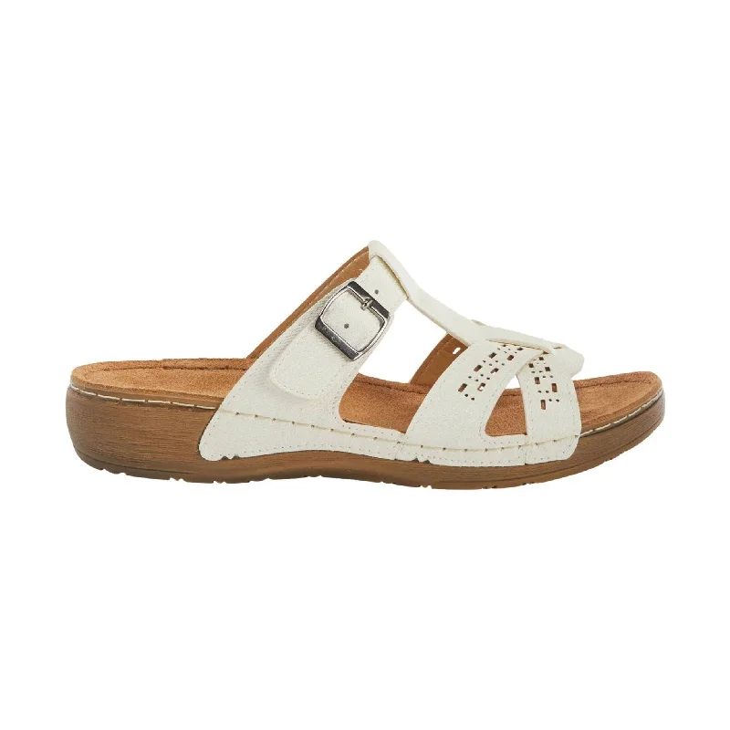 Flexus Women's Nery Jeans Slide Sandals - White