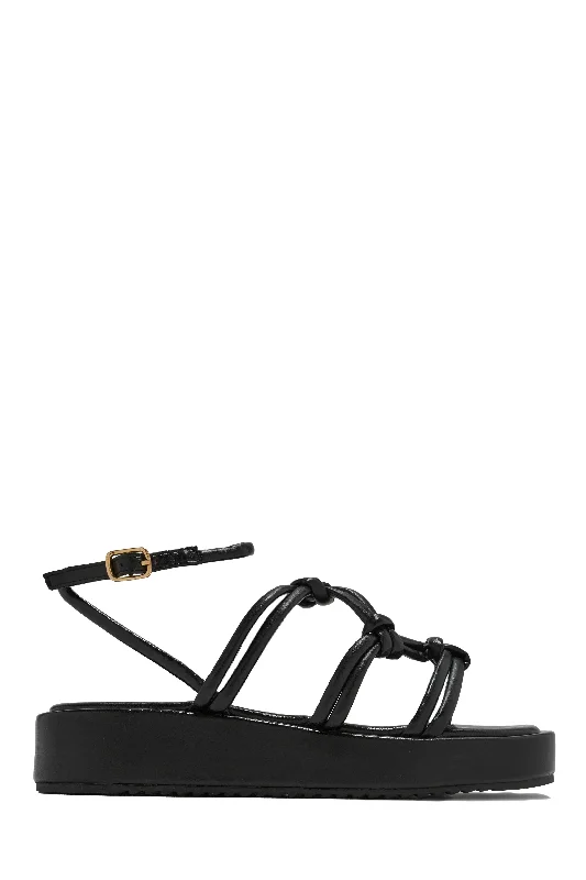 Sun Soaked Platform Sandals - Black