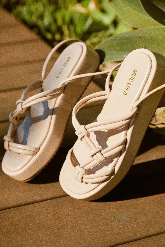 Sun Soaked Platform Sandals - Cream