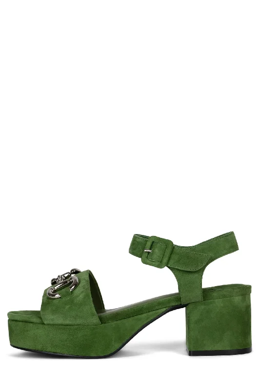 Green Suede Silver