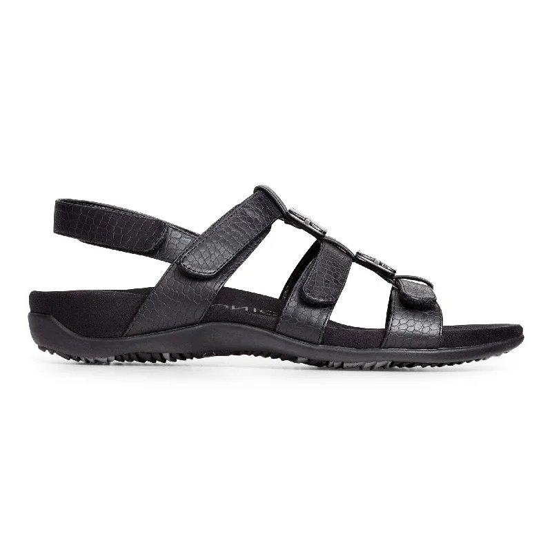 VIONIC AMBER SANDAL BLACK CROCODILE - FINAL SALE!