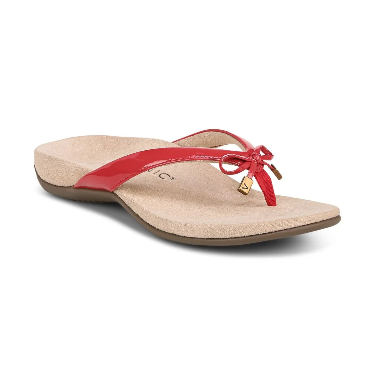 Vionic Bella II Bow Tie Sandals - Red Patent