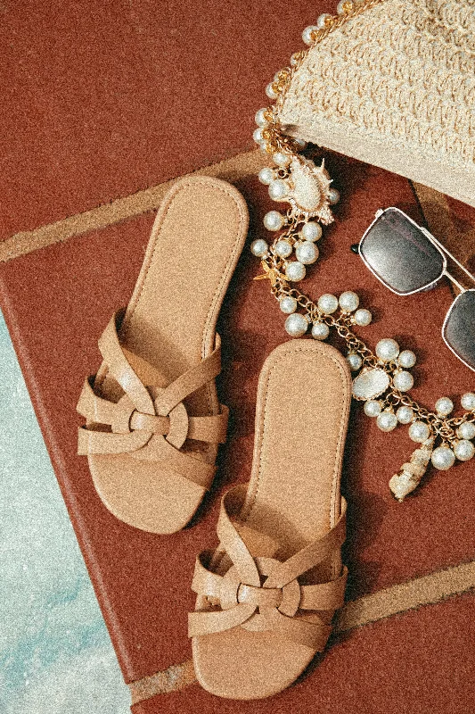 Weekend Vibes Slip On Sandals - Nude